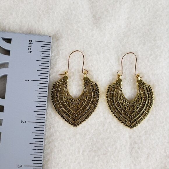 Filigree Hoop Boho Earrings - Picture 3 of 3